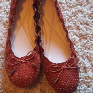 New without tags beaded rust colored Aerin Irene ballet flats. Size 8